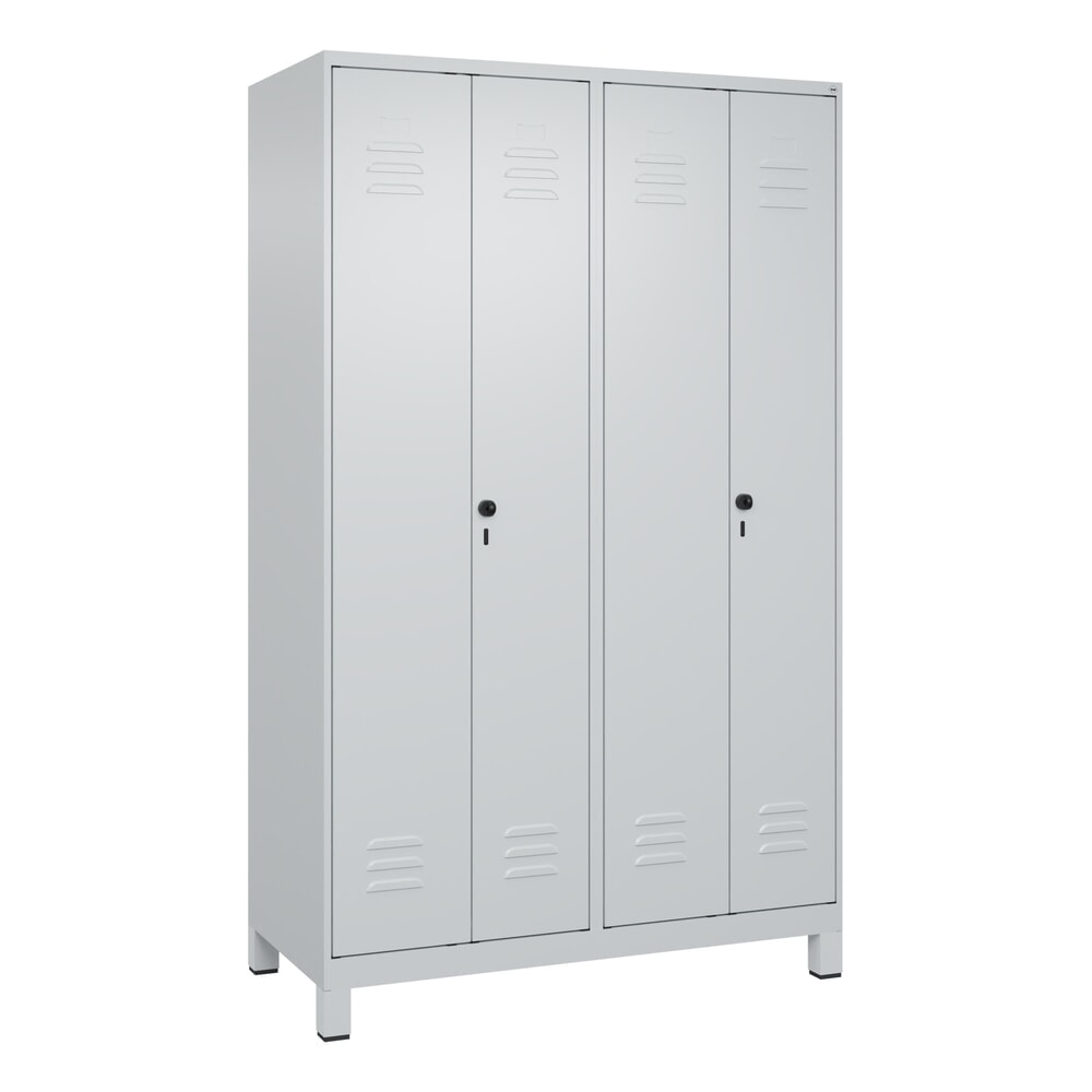 C+P Schwarz-Weiß-Spind Classic PLUS, Füße, 4 Abteile, HxBxT 1.950 x 1.200 x 500 mm, lichtgrau, lichtgrau, für Vorhängeschloss Produktabbildung Nr. 9: C+P Schwarz-Weiß-Spind Classic PLUS, Füße, 4 Abteile, HxBxT 1.950 x 1.200 x 500 mm, lichtgrau, lichtgrau, für Vorhängeschloss
