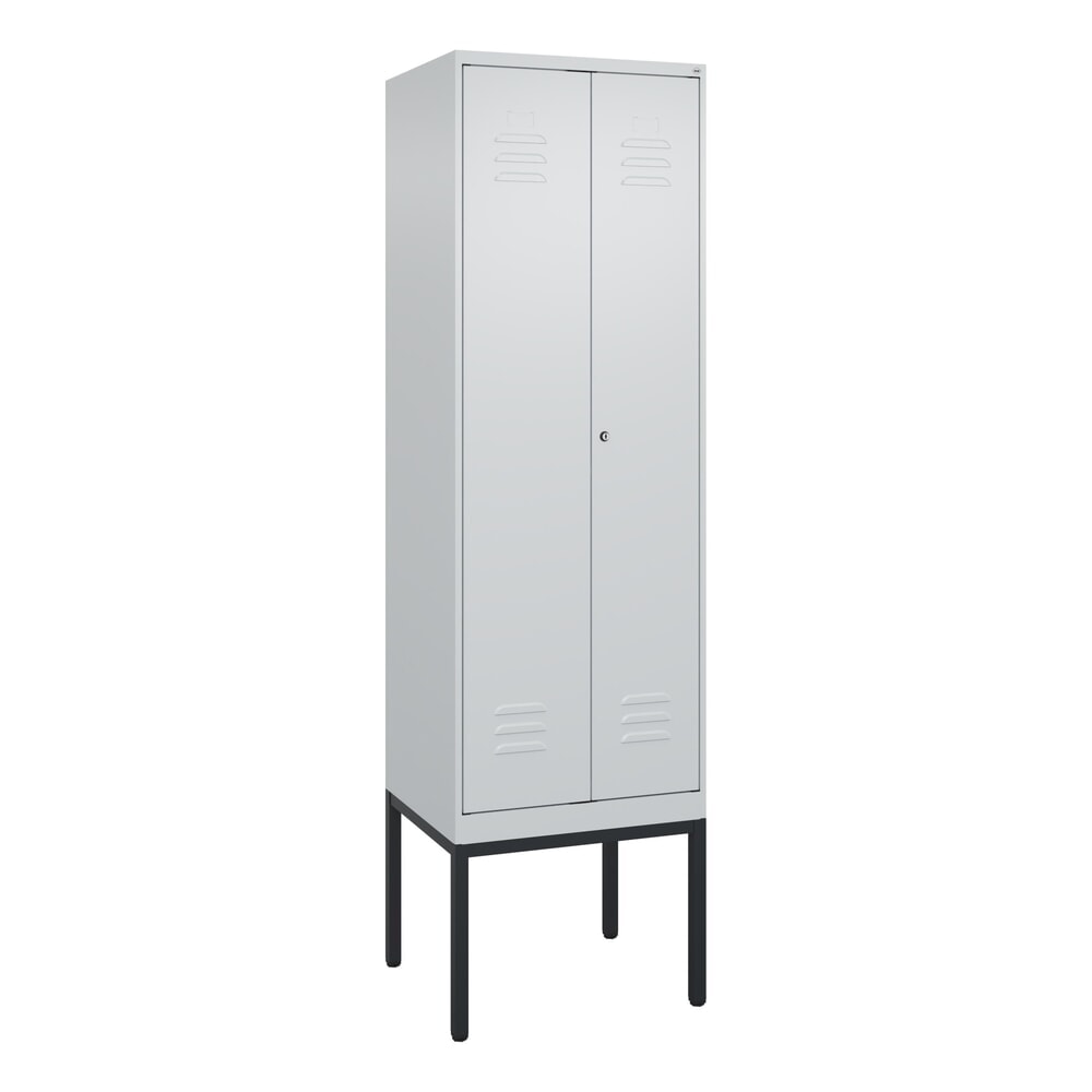 Produktabbildung Nr. 9: C+P Schwarz-Weiß-Spind Classic PLUS, Gestell, 2 Abteile, HxBxT 2.120 x 600 x 500 mm, lichtgrau, lichtgrau, Zylinderschloss