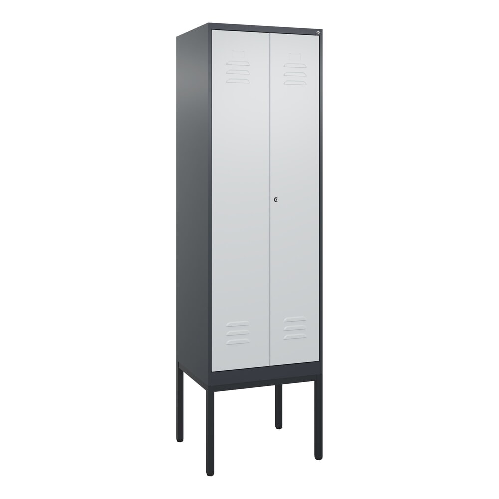Produktabbildung Nr. 9: C+P Schwarz-Weiß-Spind Classic PLUS, Gestell, 2 Abteile, HxBxT 2.120 x 600 x 500 mm, anthrazitgrau, lichtgrau, Zylinderschloss