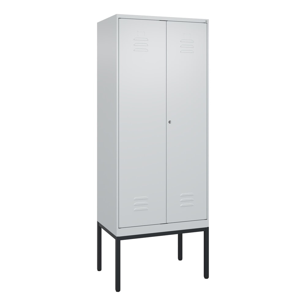 Produktabbildung Nr. 9: C+P Schwarz-Weiß-Spind Classic PLUS, Gestell, 2 Abteile, HxBxT 2.120 x 800 x 500 mm, lichtgrau, lichtgrau, Zylinderschloss