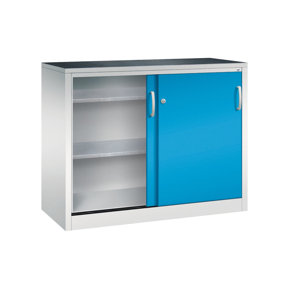 Produktabbildung Nr. 3: C+P Schwerlast-Schiebetürenschrank, HxBxT 1.000 x 1.200 x 500 mm, 1 Fachboden, lichtgrau, lichtblau