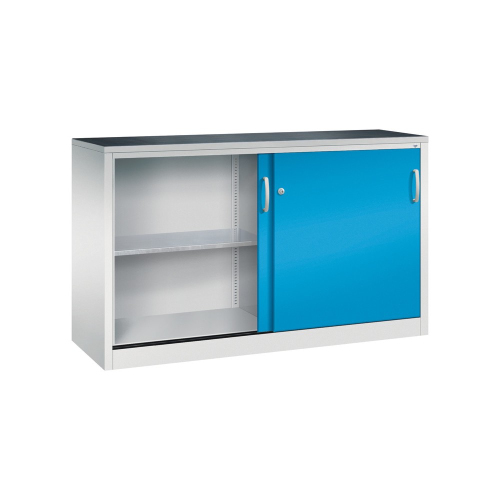Produktabbildung Nr. 3: C+P Schwerlast-Schiebetürenschrank, HxBxT 1.000 x 1.600 x 500 mm, 2 Fachböden, lichtgrau, lichtblau