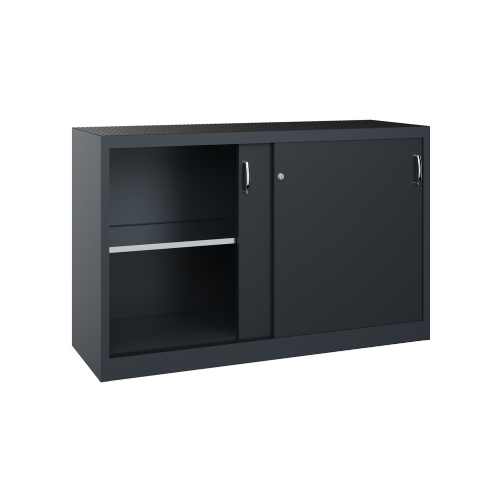 Produktabbildung Nr. 2: C+P Schwerlast-Schiebetürenschrank, HxBxT 1.000 x 1.600 x 500 mm, 2 Fachböden, anthrazitgrau, schwarzgrau