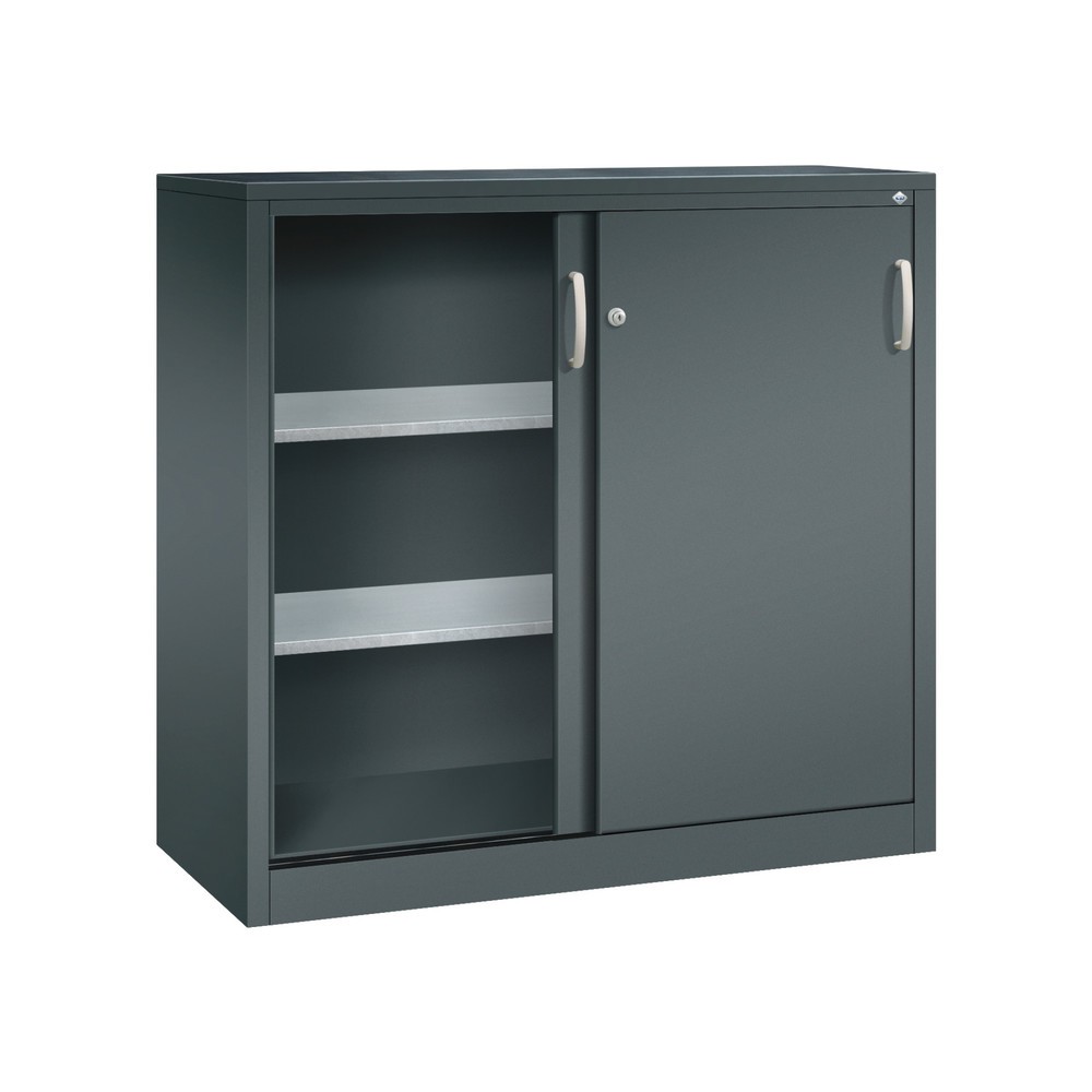 Produktabbildung Nr. 3: C+P Schwerlast-Schiebetürenschrank, HxBxT 1.200 x 1.200 x 500 mm, 2 Fachböden, anthrazitgrau, anthrazitgrau