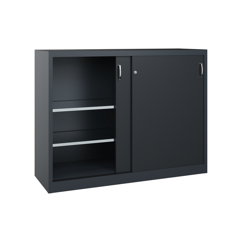 Produktabbildung Nr. 2: C+P Schwerlast-Schiebetürenschrank, HxBxT 1.200 x 1.600 x 500 mm, 4 Fachböden, anthrazitgrau, schwarzgrau