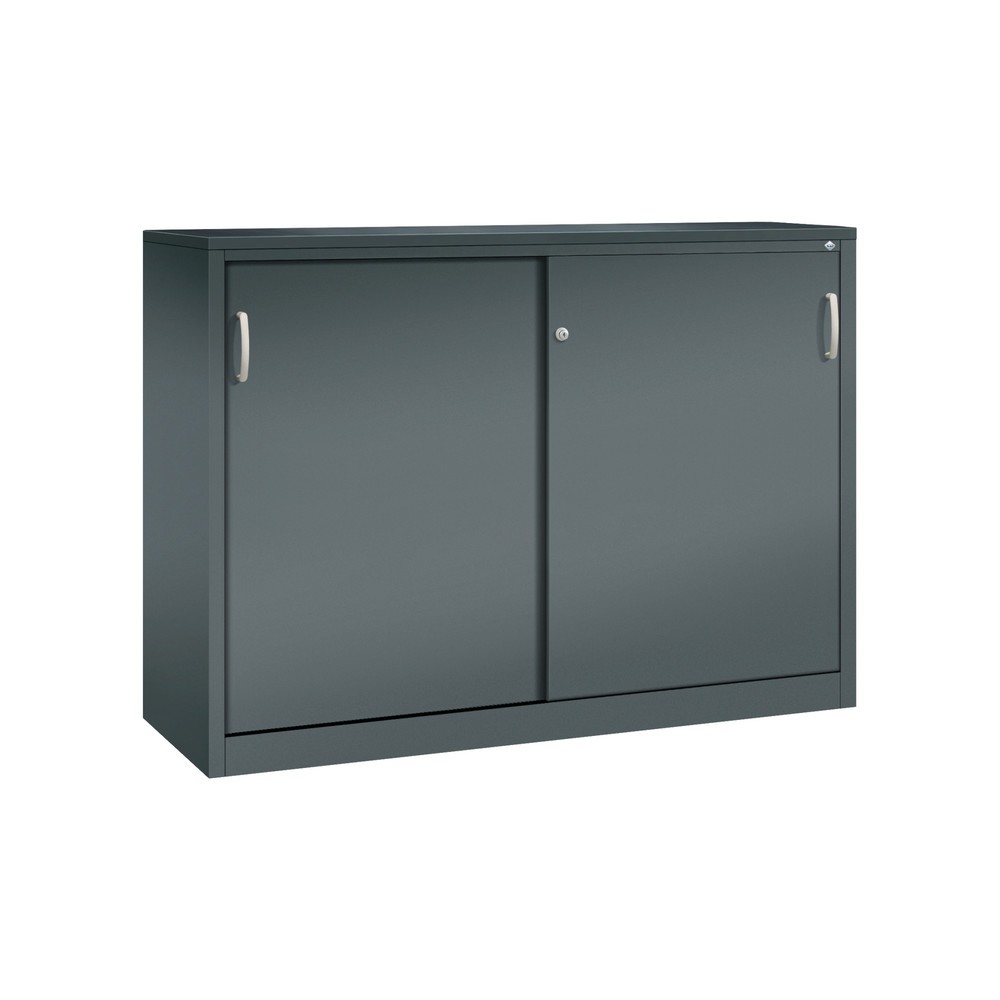 Produktabbildung: C+P Schwerlast-Schiebetürenschrank, HxBxT 1.200 x 1.600 x 500 mm, 4 Fachböden, anthrazitgrau, anthrazitgrau