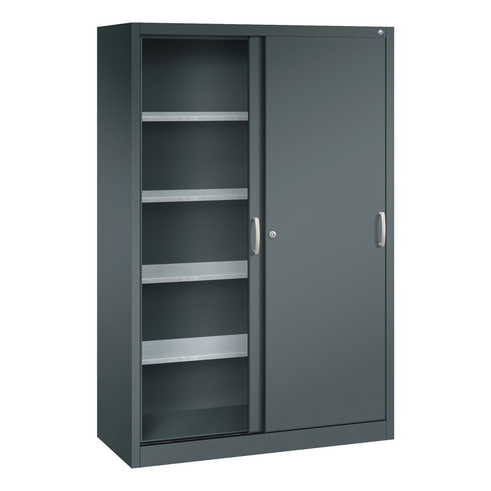 Produktabbildung Nr. 3: C+P Schwerlast-Schiebetürenschrank, HxBxT 1.950 x 1.200 x 500 mm, 4 Fachböden, anthrazitgrau, anthrazitgrau