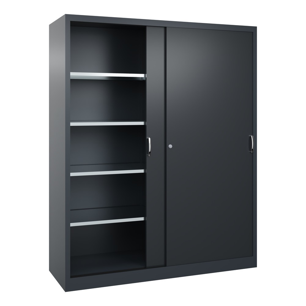 Produktabbildung Nr. 2: C+P Schwerlast-Schiebetürenschrank, HxBxT 1.950 x 1.600 x 500 mm, 8 Fachböden, anthrazitgrau, schwarzgrau