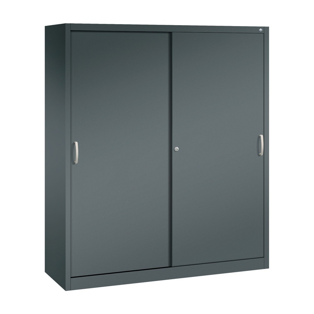 Produktabbildung: C+P Schwerlast-Schiebetürenschrank, HxBxT 1.950 x 1.600 x 500 mm, 8 Fachböden, anthrazitgrau, anthrazitgrau