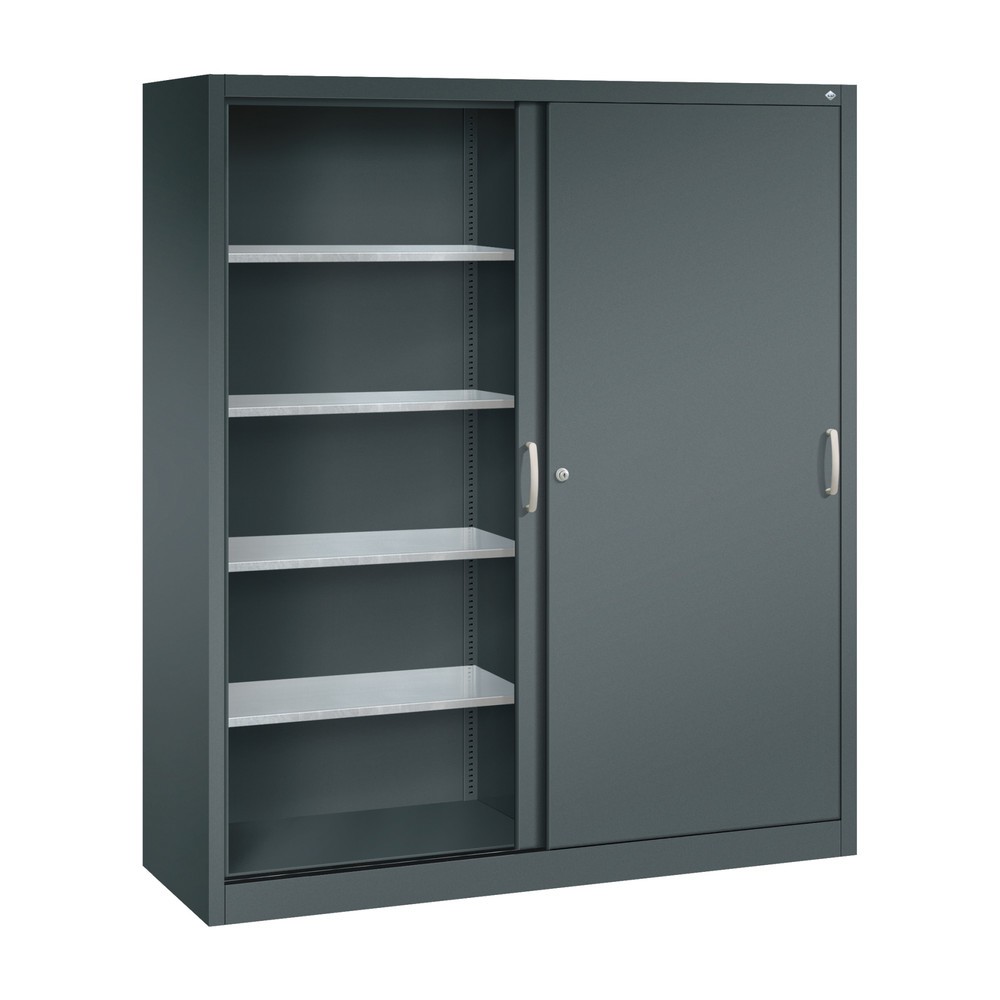 Produktabbildung Nr. 3: C+P Schwerlast-Schiebetürenschrank, HxBxT 1.950 x 1.600 x 500 mm, 8 Fachböden, anthrazitgrau, anthrazitgrau