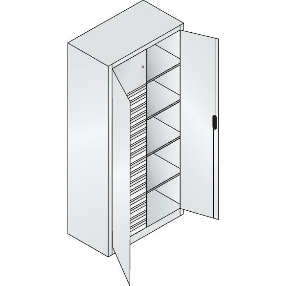 Produktabbildung Nr. 3: C+P Schwerlastschrank mit 4 Fachböden, HxBxT 1.950 x 930 x 500 mm, lichtgrau, rubinrot