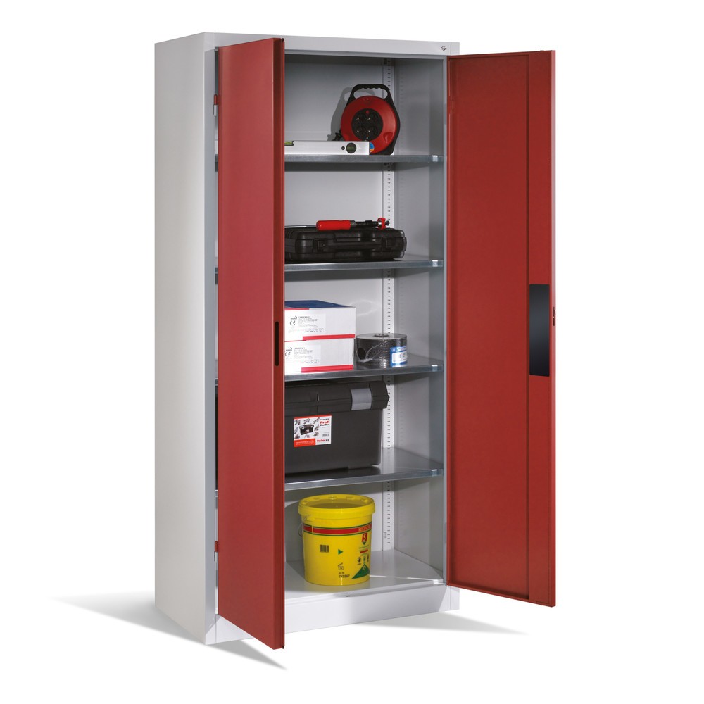 Produktabbildung Nr. 5: C+P Schwerlastschrank mit 4 Fachböden, HxBxT 1.950 x 930 x 500 mm, lichtgrau, schwarzgrau