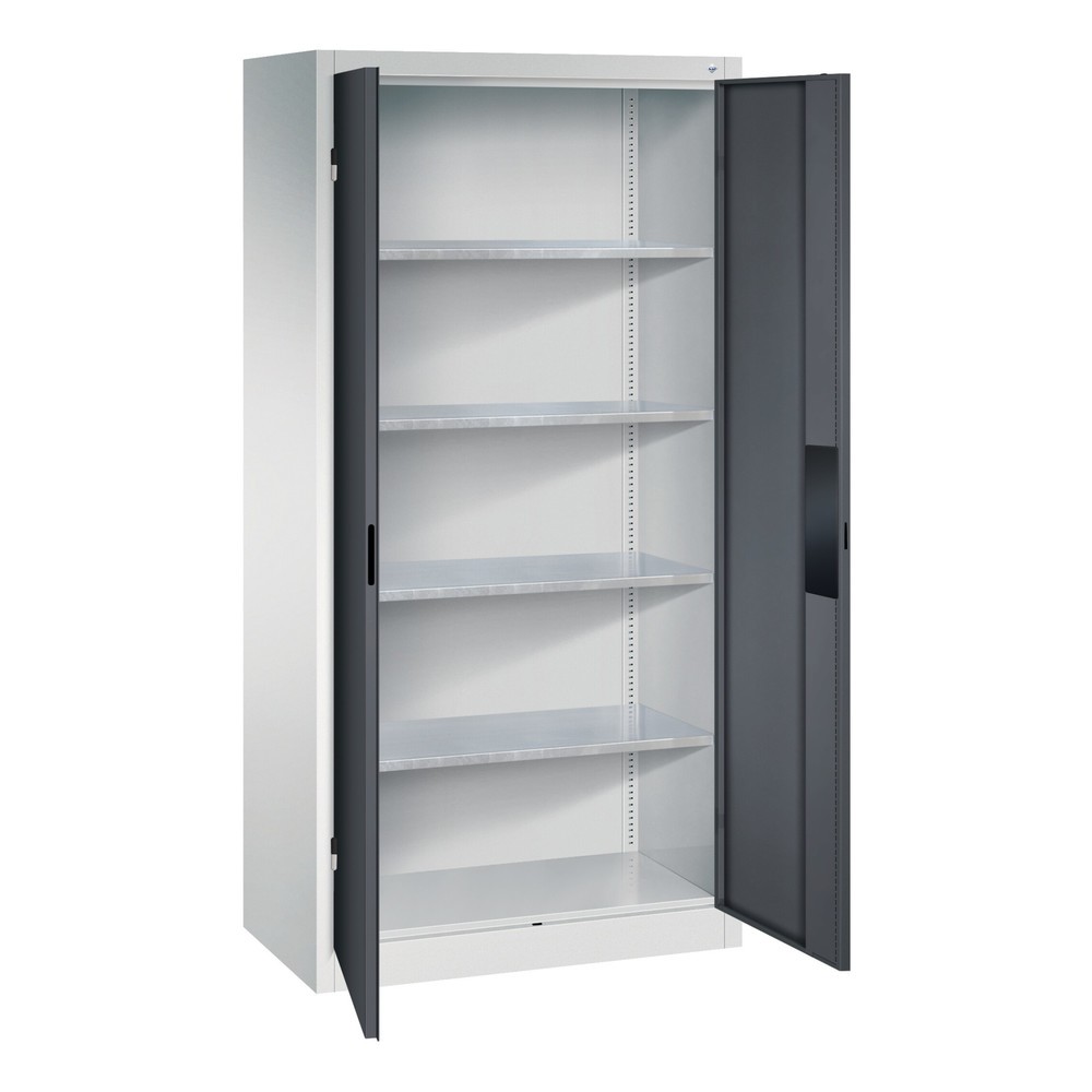 Produktabbildung Nr. 4: C+P Schwerlastschrank mit 4 Fachböden, HxBxT 1.950 x 930 x 500 mm, anthrazitgrau, rubinrot