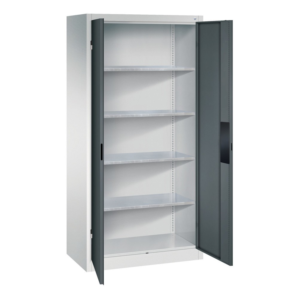 Produktabbildung Nr. 4: C+P Schwerlastschrank mit 4 Fachböden, HxBxT 1.950 x 930 x 500 mm, anthrazitgrau, lichtblau