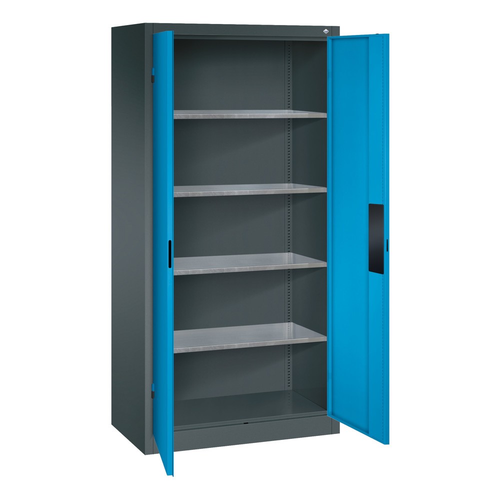 Produktabbildung Nr. 4: C+P Schwerlastschrank mit 4 Fachböden, HxBxT 1.950 x 930 x 500 mm, anthrazitgrau, anthrazitgrau