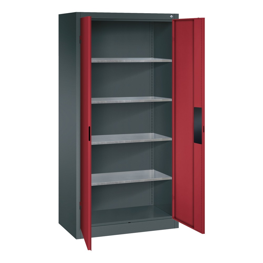Produktabbildung Nr. 4: C+P Schwerlastschrank mit 4 Fachböden, HxBxT 1.950 x 930 x 500 mm, anthrazitgrau, schwarzgrau