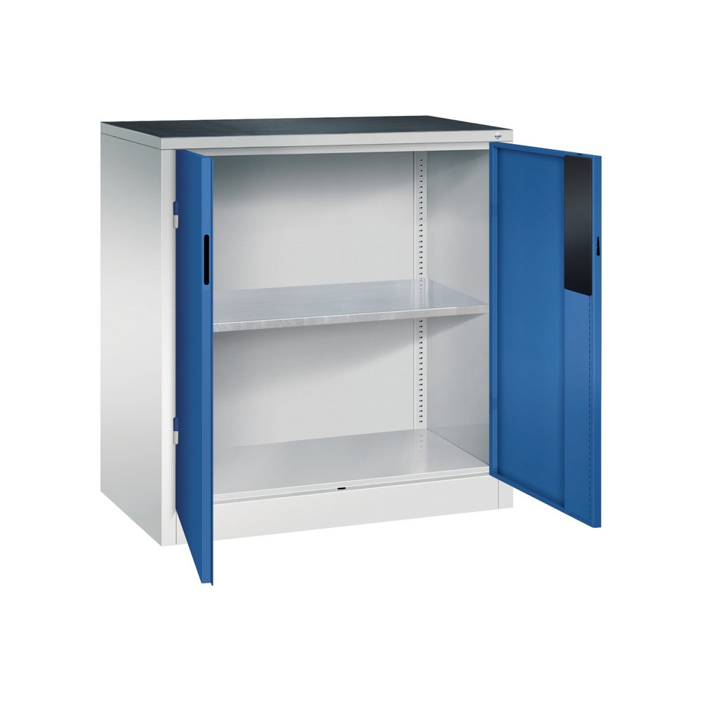 Produktabbildung Nr. 4: C+P Schwerlastschrank mit 1 Fachboden, HxBxT 1.000 x 930 x 500 mm, lichtgrau, enzianblau