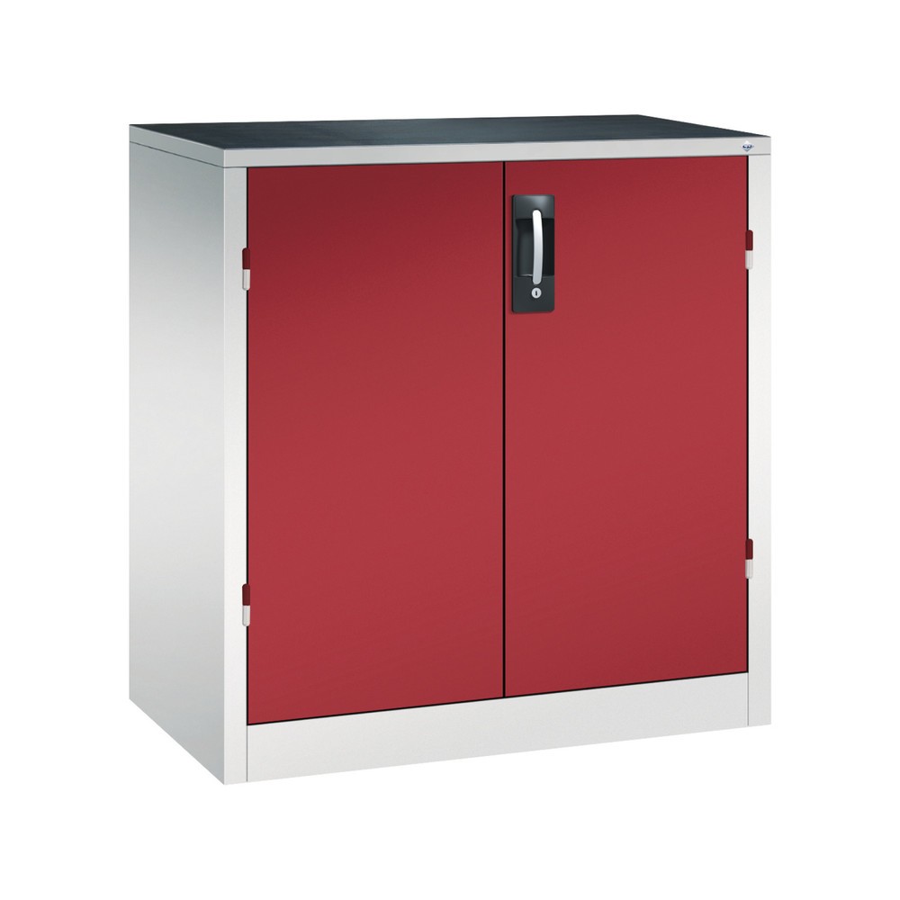 Produktabbildung: C+P Schwerlastschrank mit 1 Fachboden, HxBxT 1.000 x 930 x 500 mm, lichtgrau, rubinrot