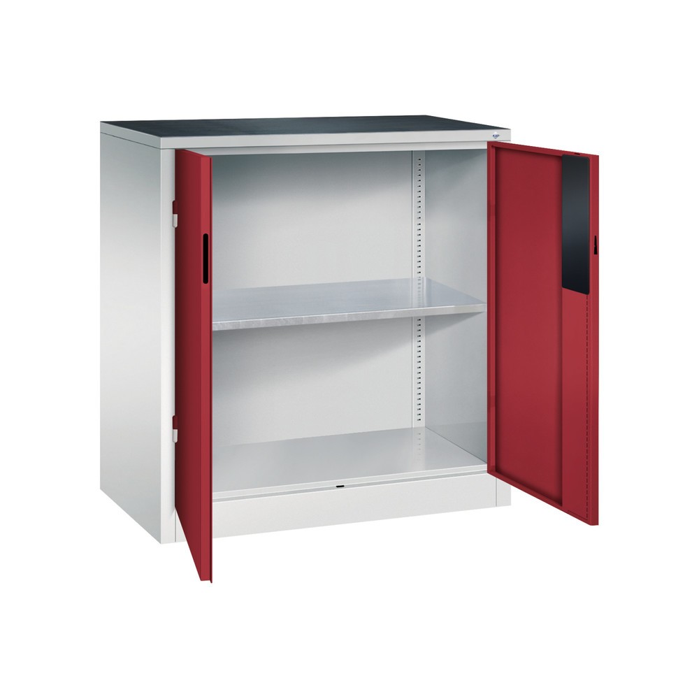 Produktabbildung Nr. 5: C+P Schwerlastschrank mit 1 Fachboden, HxBxT 1.000 x 930 x 500 mm, lichtgrau, rubinrot