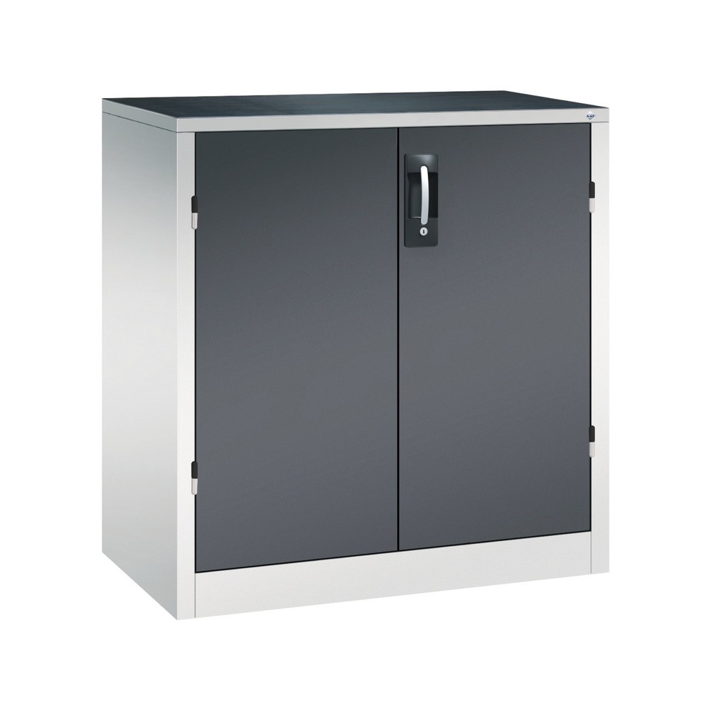 Produktabbildung: C+P Schwerlastschrank mit 1 Fachboden, HxBxT 1.000 x 930 x 500 mm, lichtgrau, schwarzgrau