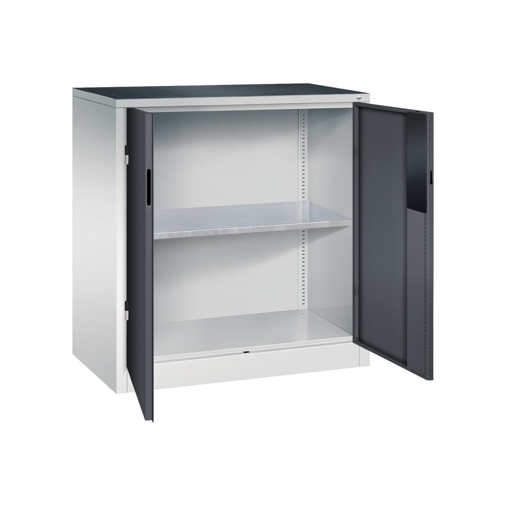 Produktabbildung Nr. 5: C+P Schwerlastschrank mit 1 Fachboden, HxBxT 1.000 x 930 x 500 mm, lichtgrau, schwarzgrau