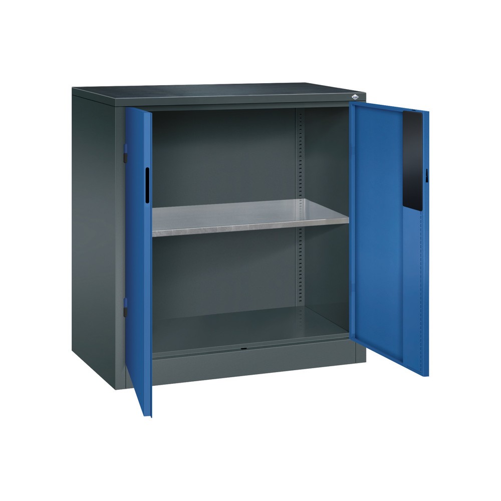 Produktabbildung Nr. 5: C+P Schwerlastschrank mit 1 Fachboden, HxBxT 1.000 x 930 x 500 mm, anthrazitgrau, enzianblau