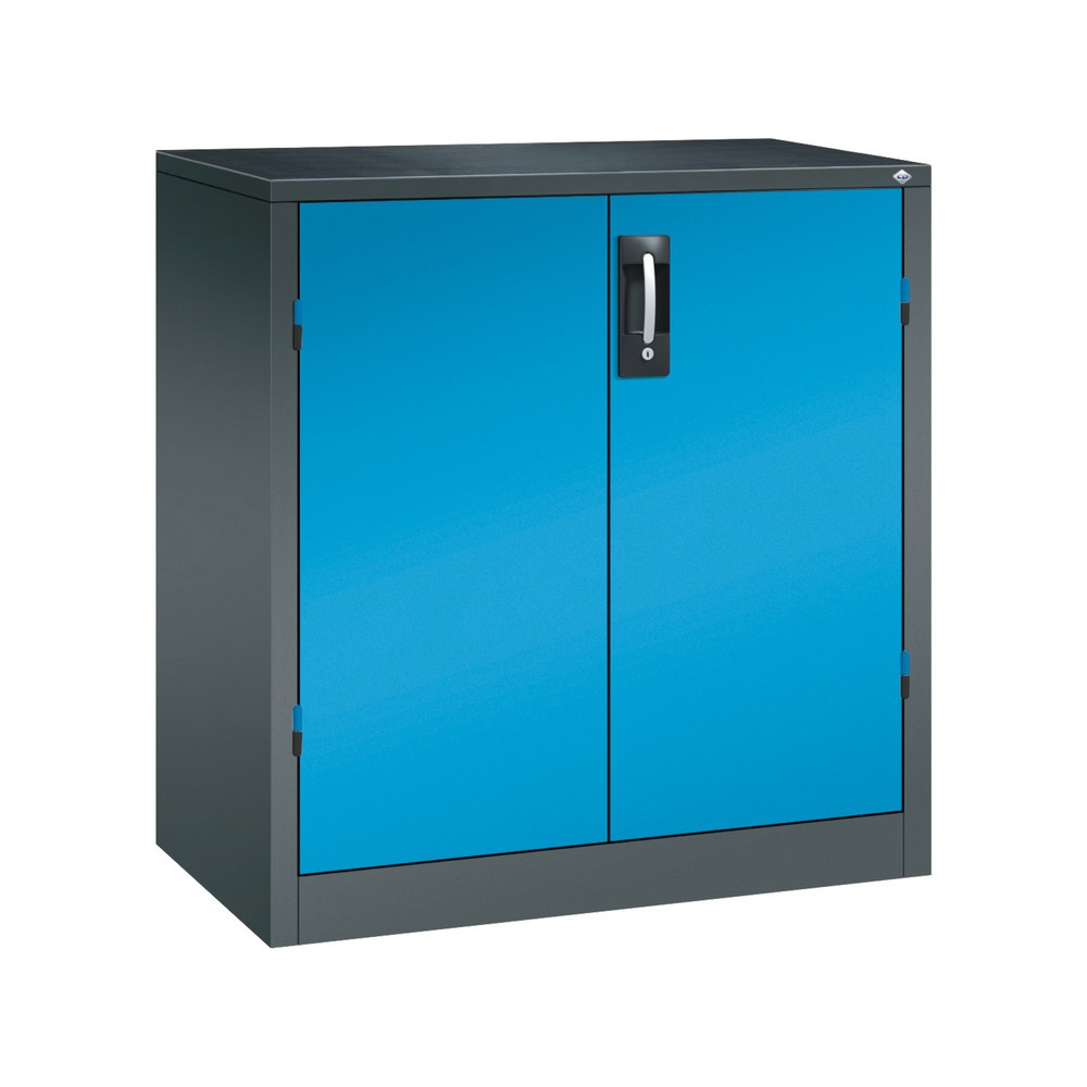 Produktabbildung: C+P Schwerlastschrank mit 1 Fachboden, HxBxT 1.000 x 930 x 500 mm, anthrazitgrau, lichtblau