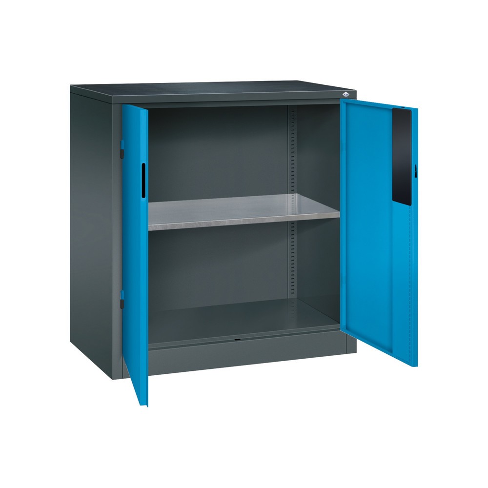 Produktabbildung Nr. 5: C+P Schwerlastschrank mit 1 Fachboden, HxBxT 1.000 x 930 x 500 mm, anthrazitgrau, lichtblau