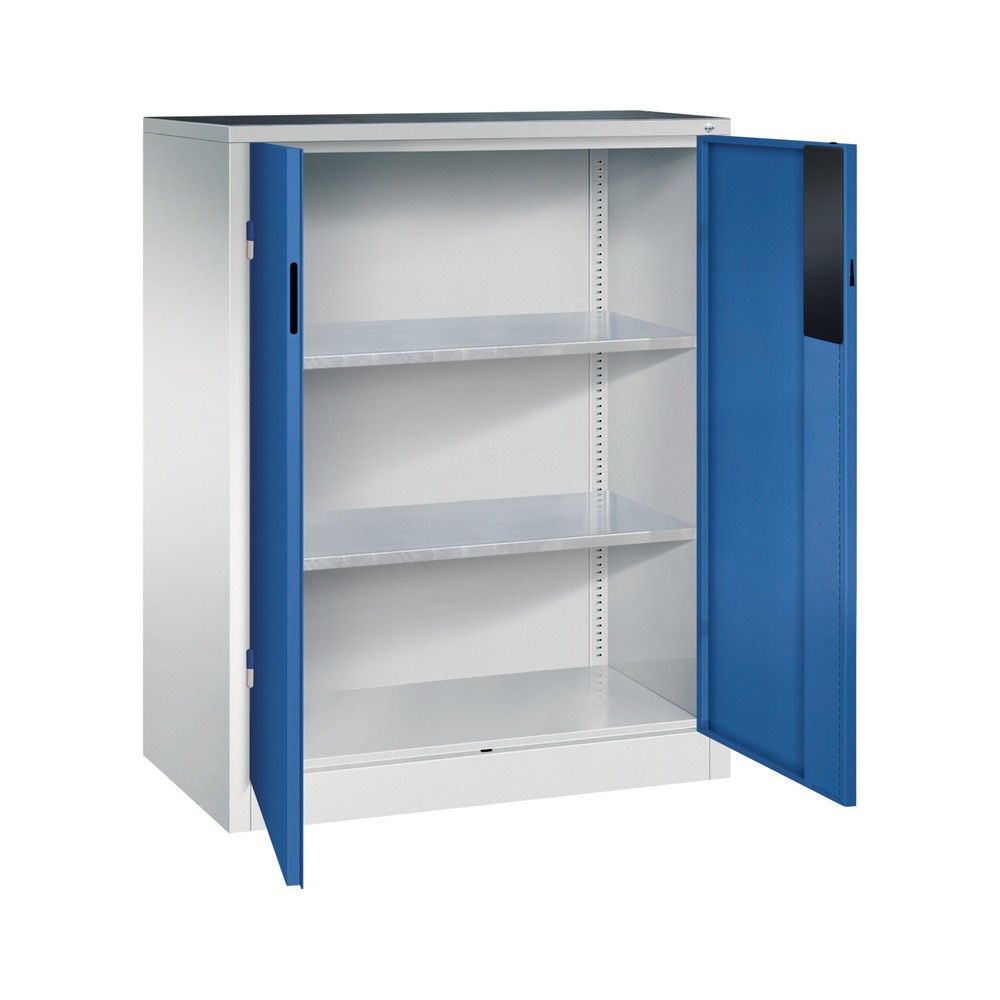 Produktabbildung Nr. 3: C+P Schwerlastschrank mit 2 Fachböden, HxBxT 1.200 x 930 x 500 mm, lichtgrau, enzianblau