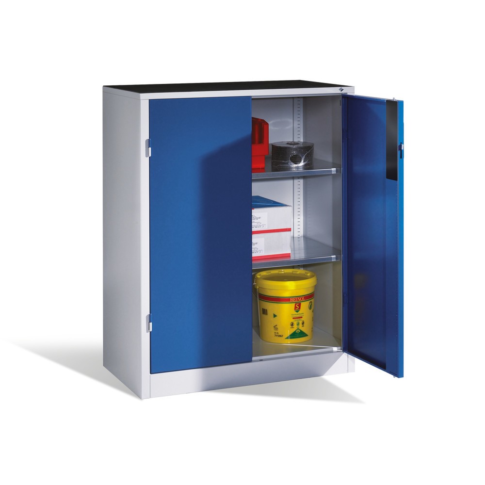 Produktabbildung Nr. 4: C+P Schwerlastschrank mit 2 Fachböden, HxBxT 1.200 x 930 x 500 mm, lichtgrau, enzianblau