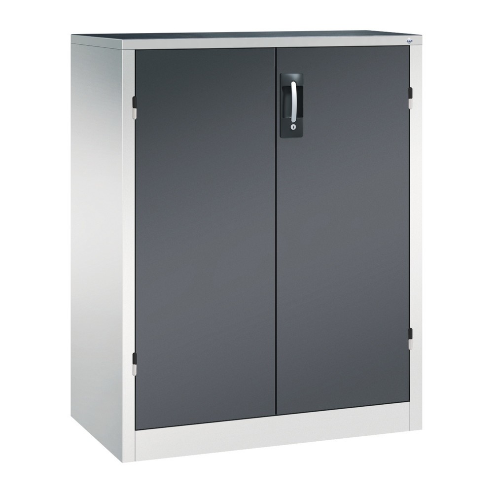 Produktabbildung: C+P Schwerlastschrank mit 2 Fachböden, HxBxT 1.200 x 930 x 500 mm, lichtgrau, schwarzgrau