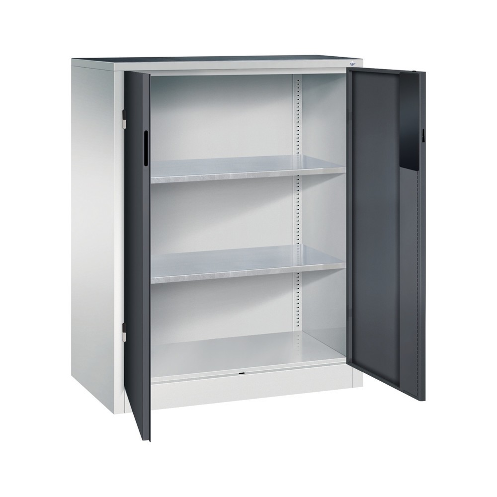 Produktabbildung Nr. 4: C+P Schwerlastschrank mit 2 Fachböden, HxBxT 1.200 x 930 x 500 mm, lichtgrau, schwarzgrau