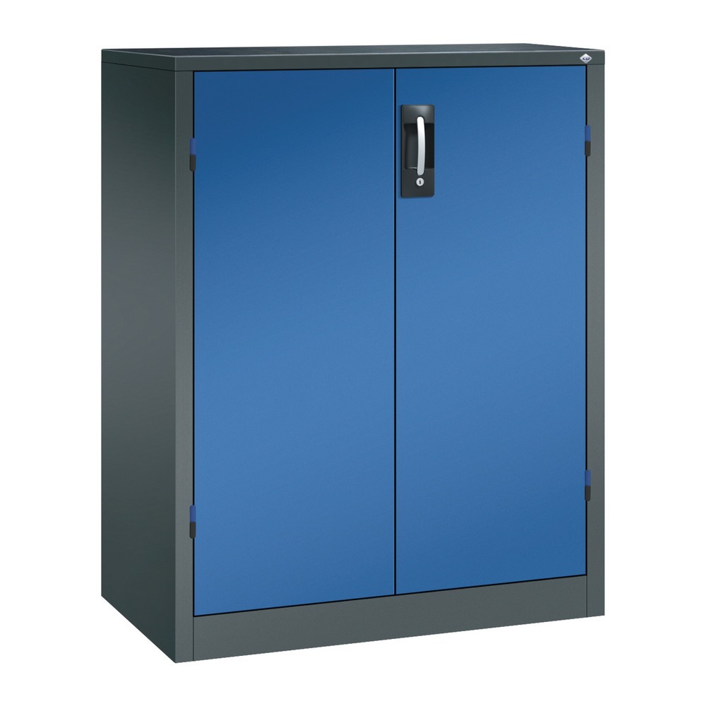 Produktabbildung: C+P Schwerlastschrank mit 2 Fachböden, HxBxT 1.200 x 930 x 500 mm, anthrazitgrau, enzianblau