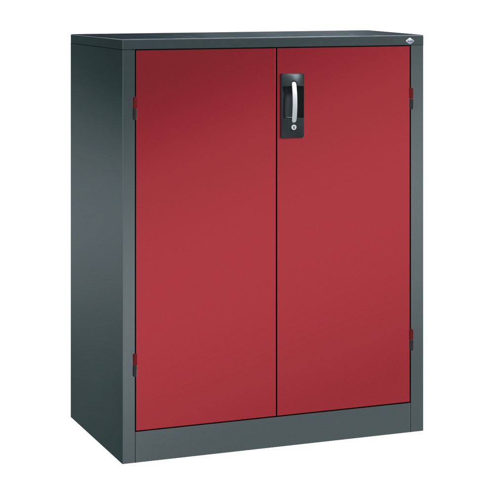 Produktabbildung: C+P Schwerlastschrank mit 2 Fachböden, HxBxT 1.200 x 930 x 500 mm, anthrazitgrau, rubinrot