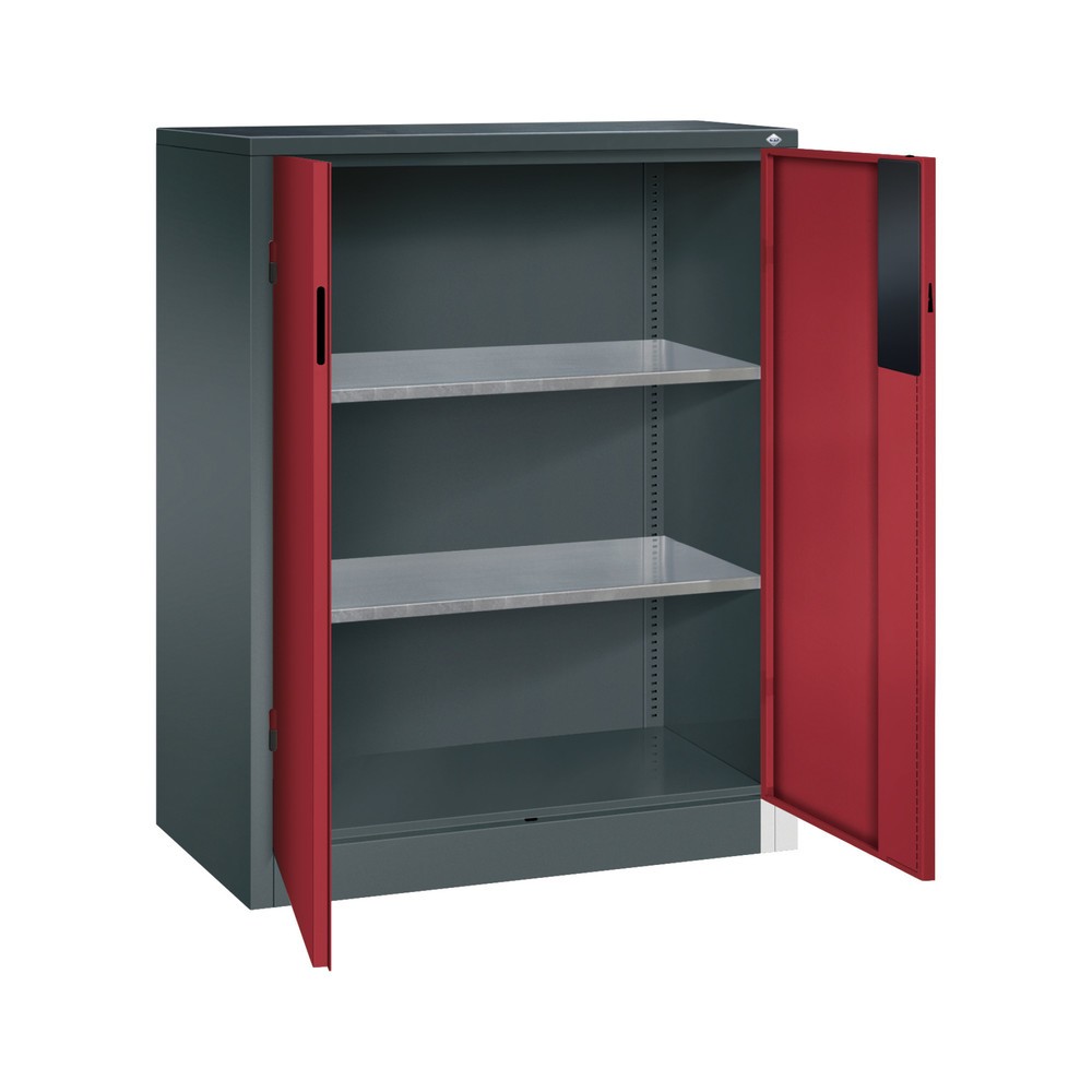 Produktabbildung Nr. 4: C+P Schwerlastschrank mit 2 Fachböden, HxBxT 1.200 x 930 x 500 mm, anthrazitgrau, rubinrot