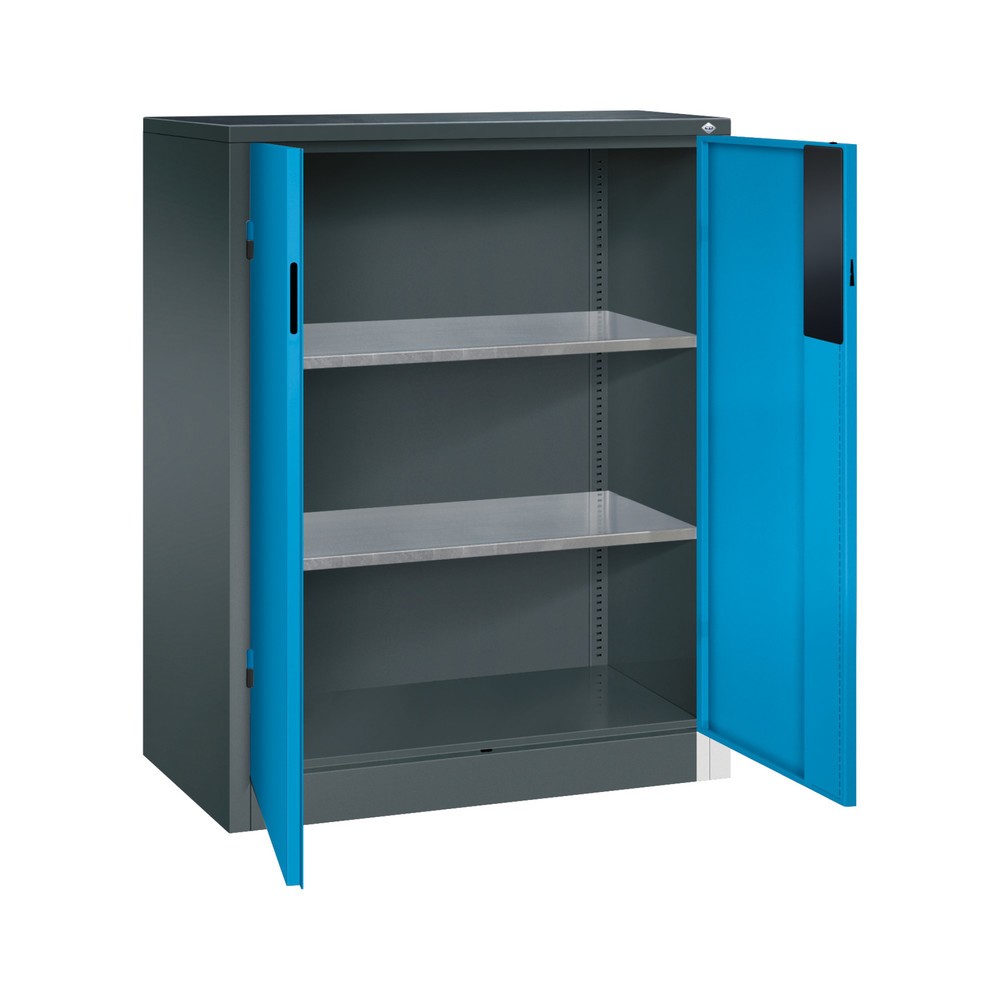 Produktabbildung Nr. 4: C+P Schwerlastschrank mit 2 Fachböden, HxBxT 1.200 x 930 x 500 mm, anthrazitgrau, lichtblau