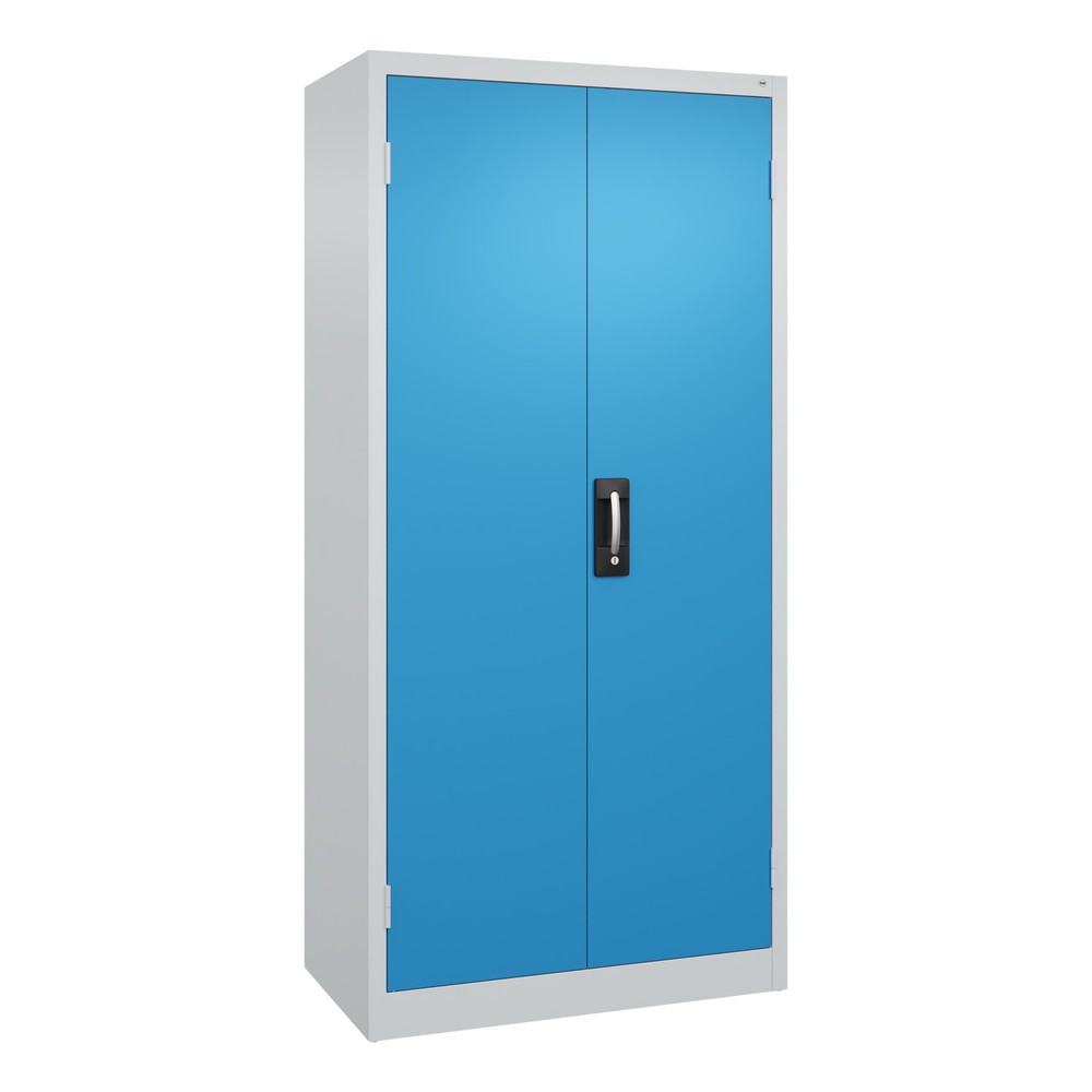 Produktabbildung: C+P Schwerlastschrank mit 4 Fachböden, HxBxT 1.950 x 930 x 500 mm, lichtgrau, lichtblau