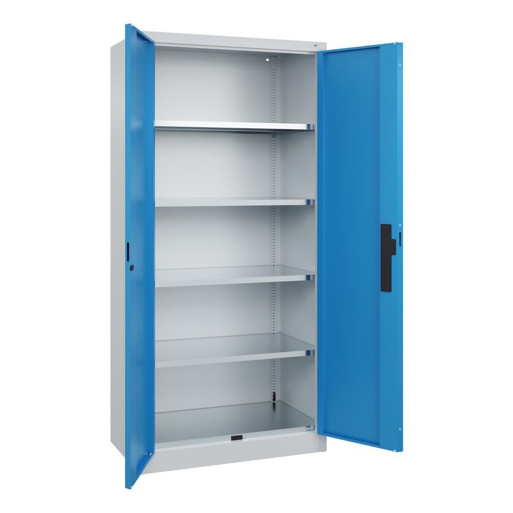 Produktabbildung Nr. 3: C+P Schwerlastschrank mit 4 Fachböden, HxBxT 1.950 x 930 x 500 mm, lichtgrau, lichtblau
