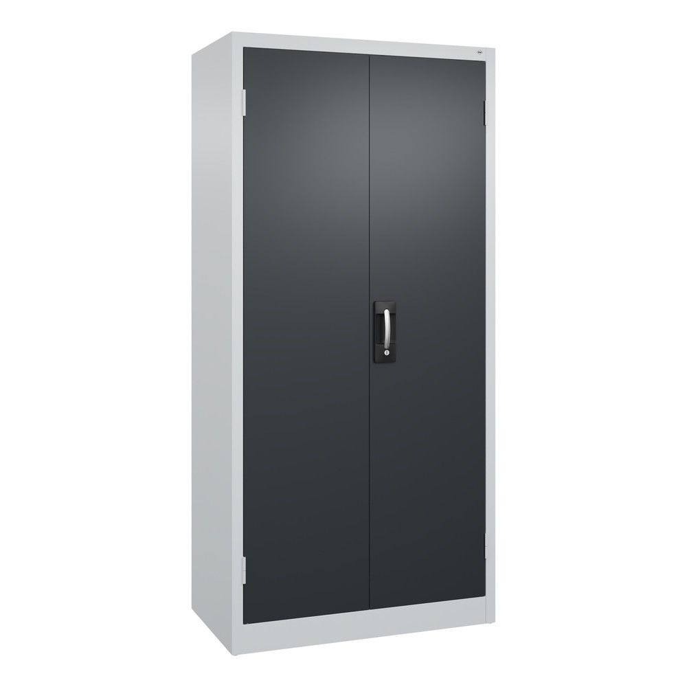 Produktabbildung: C+P Schwerlastschrank mit 4 Fachböden, HxBxT 1.950 x 930 x 500 mm, lichtgrau, schwarzgrau