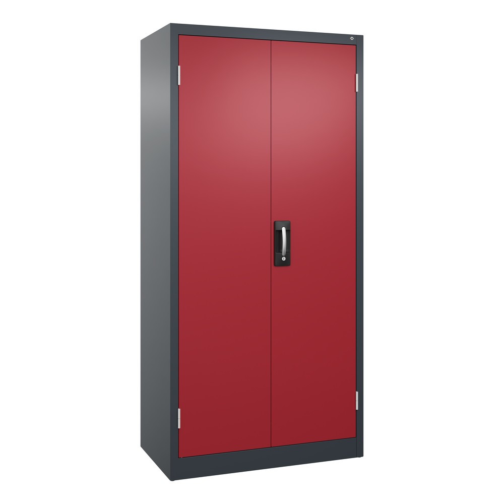 Produktabbildung: C+P Schwerlastschrank mit 4 Fachböden, HxBxT 1.950 x 930 x 500 mm, anthrazitgrau, rubinrot