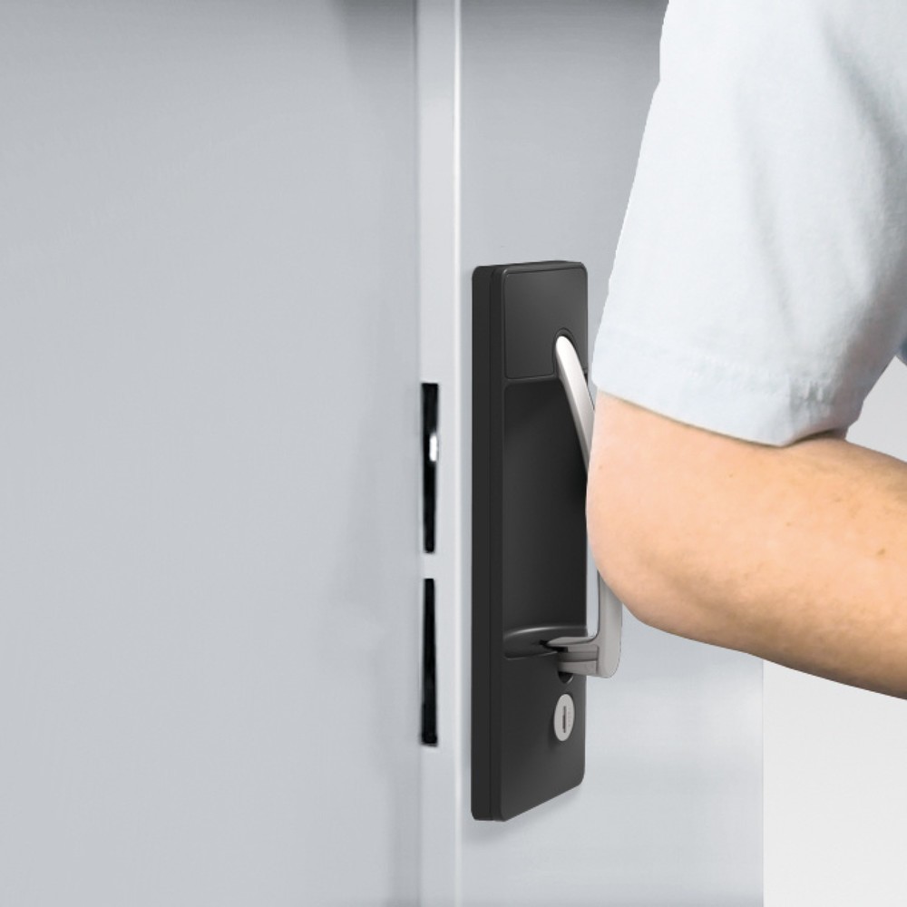 Produktabbildung Nr. 6: C+P Schwerlastschrank mit 1 Fachboden, HxBxT 1.000 x 930 x 500 mm, anthrazitgrau, enzianblau