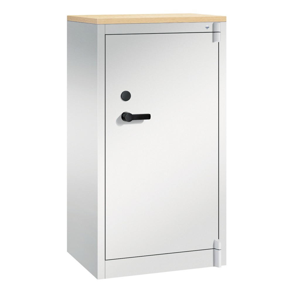 Produktabbildung: C+P Sicherheits-Flügeltürschrank, 3 OH, HxBxT 1.226 x 650 x 500 mm, lichtgrau, lichtgrau, Ahorn