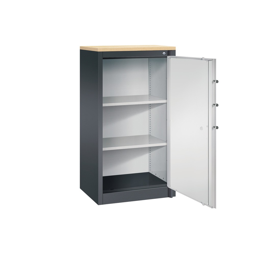 Produktabbildung Nr. 3: C+P Sicherheits-Flügeltürschrank , 3 OH, HxBxT 1.226 x 650 x 500 mm, schwarzgrau, lichtgrau, Ahorn