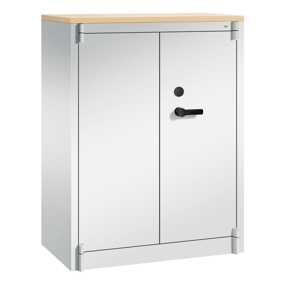 Produktabbildung: C+P Sicherheits-Flügeltürschrank , 3 OH, HxBxT 1.226 x 930 x 500 mm, lichtgrau, lichtgrau, Ahorn