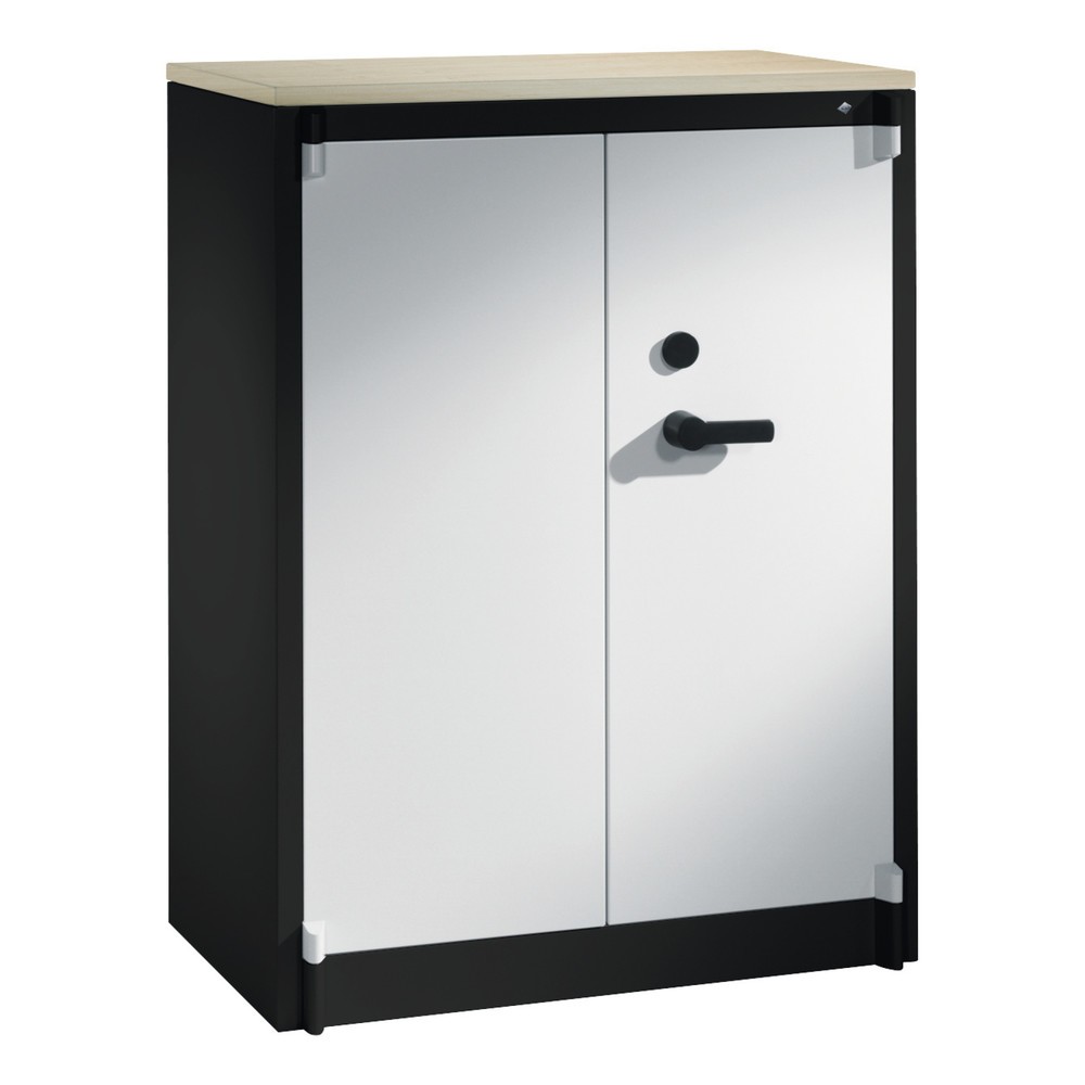 Produktabbildung: C+P Sicherheits-Flügeltürschrank, 3 OH, HxBxT 1.226 x 930 x 500 mm,schwarzgrau, lichtgrau, lichtgrau