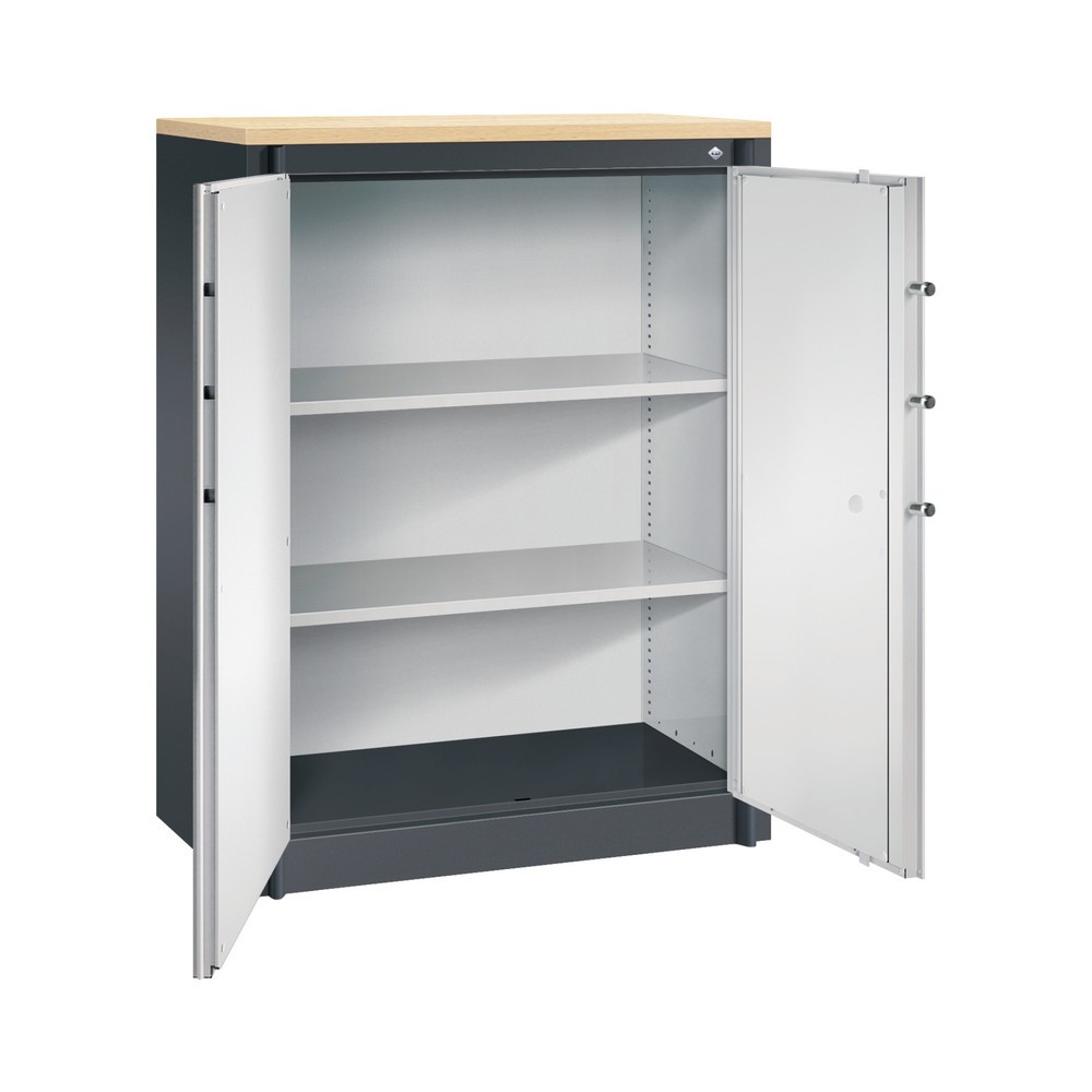 Produktabbildung Nr. 3: C+P Sicherheits-Flügeltürschrank, 3 OH, HxBxT 1.226 x 930 x 500 mm,schwarzgrau, lichtgrau, Ahorn