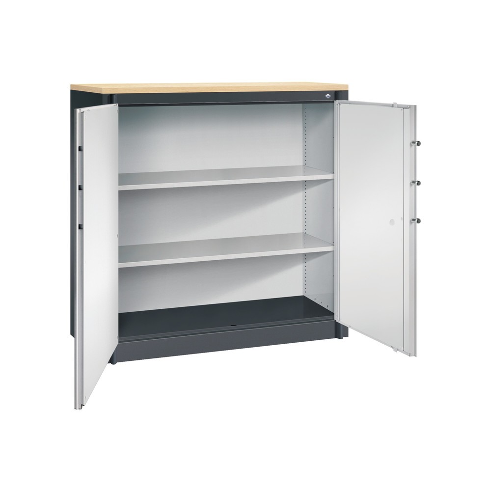 Produktabbildung Nr. 3: C+P Sicherheits-Flügeltürschrank, 3 OH, HxBxT 1.226 x 1.200 x 500 mm, schwarzgrau, lichtgrau, Ahorn