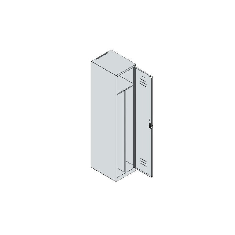 C+P Spind Classic PLUS, 1 Abteil, HxBxT 1.850 x 400 x 500 mm, lichtgrau, rubinrot, für Vorhängeschloss, mit Mitteltrennwand Produktabbildung Nr. 7: C+P Spind Classic PLUS, 1 Abteil, HxBxT 1.850 x 400 x 500 mm, lichtgrau, rubinrot, für Vorhängeschloss, mit Mitteltrennwand