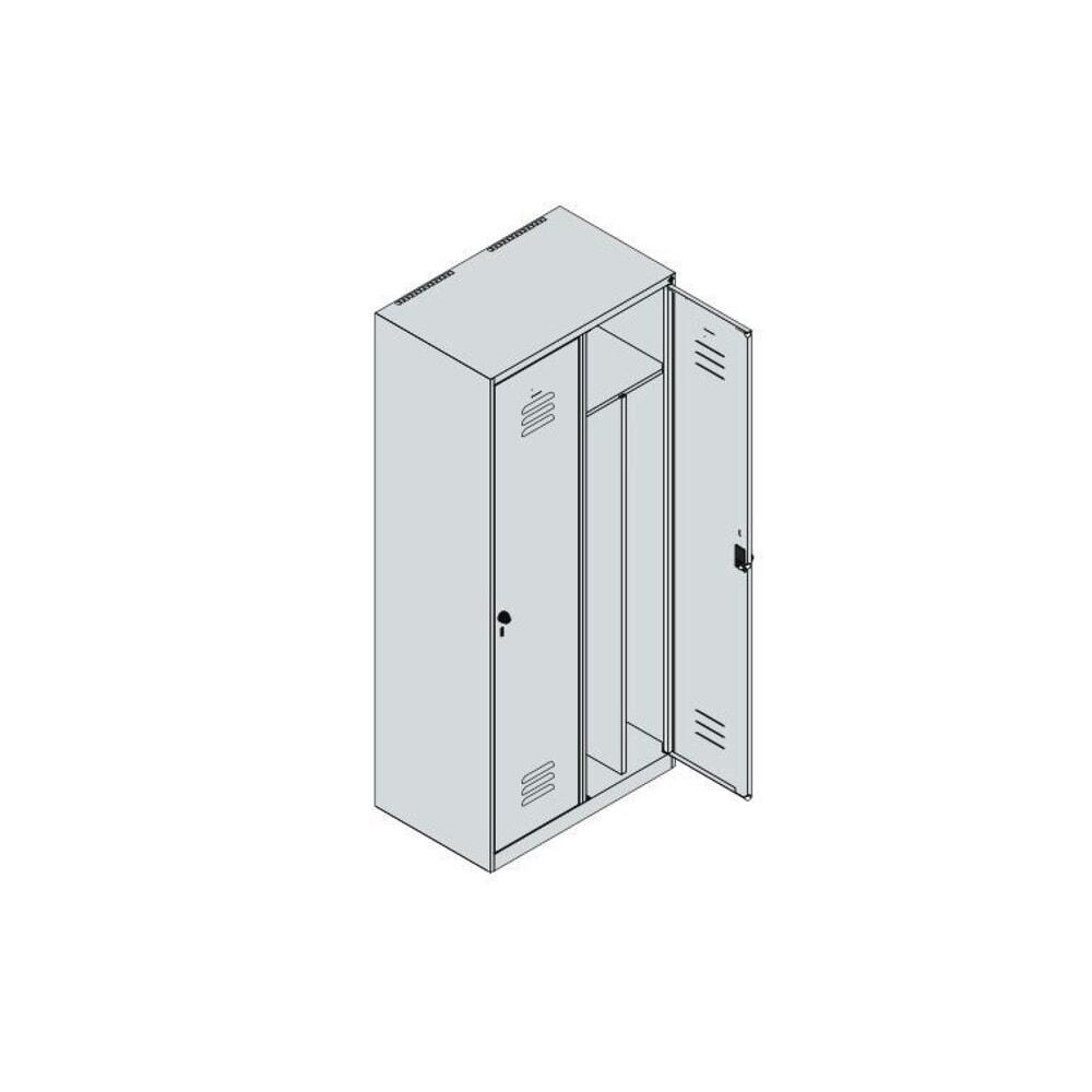 Produktabbildung Nr. 8: C+P Spind Classic PLUS, 2 Abteile, HxBxT 1.850 x 800 x 500 mm, anthrazitgrau, anthrazitgrau, Zylinderschloss, mit Mitteltrennwand