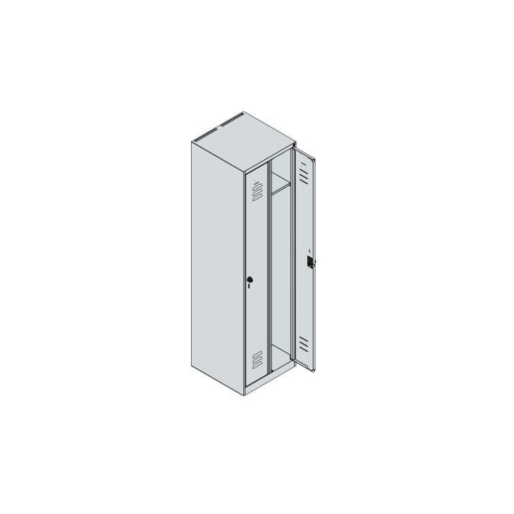 Produktabbildung Nr. 8: C+P Spind Classic PLUS, 2 Abteile, HxBxT 1.850 x 500 x 500 mm, lichtgrau, anthrazitgrau, Zylinderschloss, ohne Mitteltrennwand